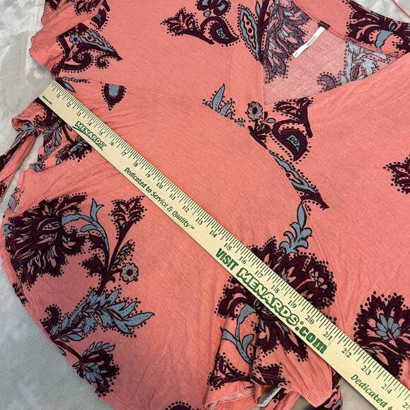 Free People Top Womens XS Pink‎ Floral Maui Wowie Boho Whimsical Flowy Festival - Picture 8 of 12